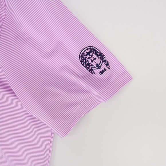 Holderness & Bourne Polo Shirt Men S Purple Striped Tailored Fit Minikahda Club - Picture 3 of 7